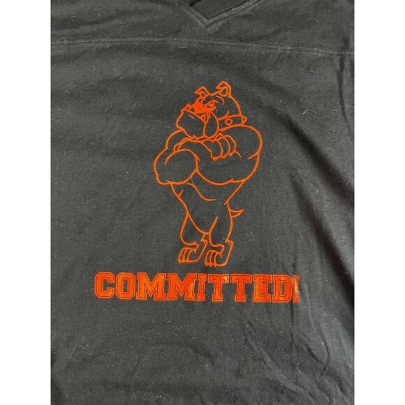 BAW Athletic Wear Black "Committed!" Football Graphic Jersey T-Shirt Men’s Large - Picture 8 of 10
